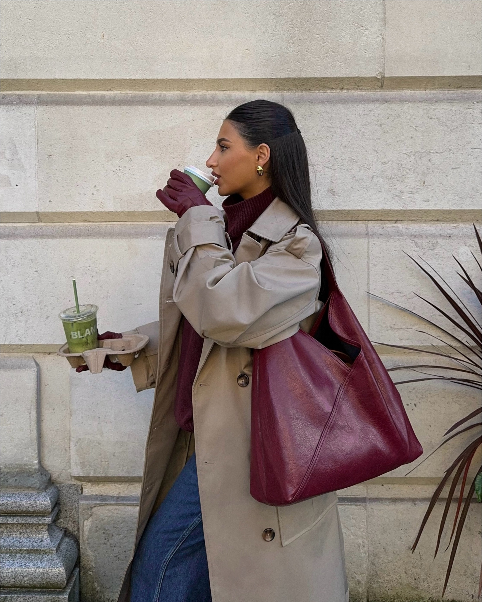 Trench coat and burgundy pops of colour🍇🤍

#LTKautumn #LTKuk #LTKeurope
