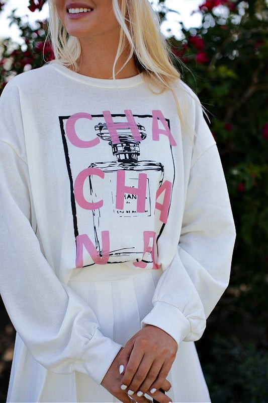 NEW!!  "CHA CHA NEL" Graphic Sweatshirt | Glitzy Bella