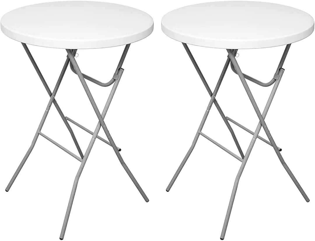 Byliable 32 in Round Folding Table Folding Cocktail Table, High Top Table Indoor Outdoor, White Bar  | Amazon (US)