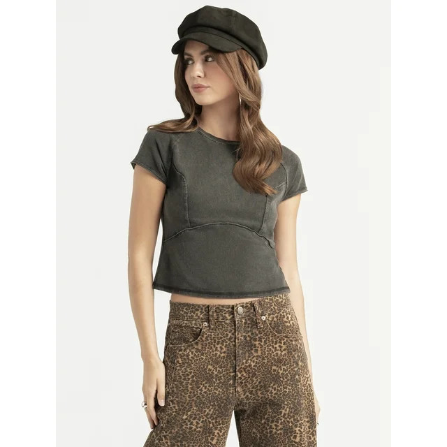 Jessica Simpson Women's Eydie Pieced Wash Tee, Sizes XS-XL | Walmart (US)