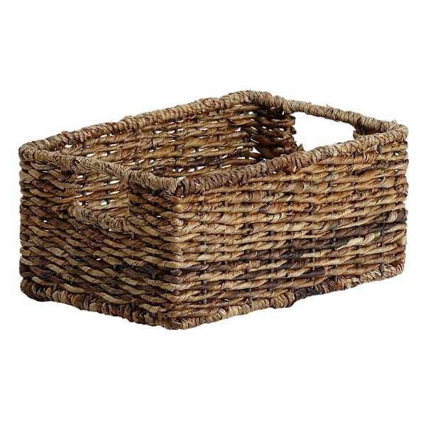 Abaca Rectangle Storage Basket, Small | At Home
