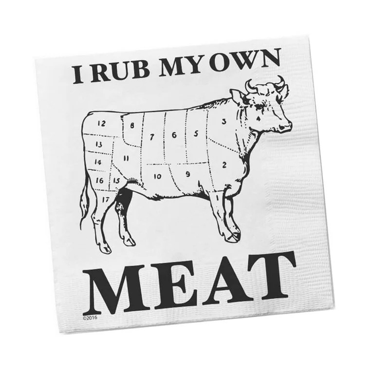 Funny Napkins - I RUB MY OWN MEAT - Boutique Cocktail Napkin, 5"X5", Pack Of 20 Napkins For Parti... | Walmart (US)