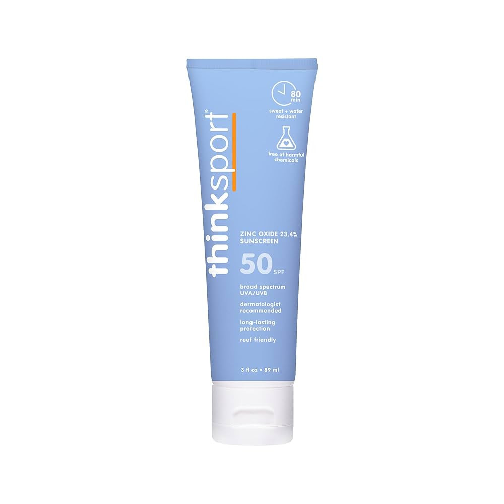 Thinksport SPF 50+ Mineral Sunscreen, 3 Oz, Safe, Natural Sunblock for Sports & Active Use, Water... | Amazon (US)