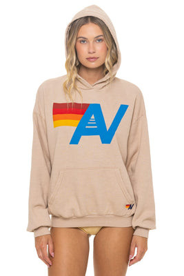 LOGO PULLOVER RELAXED HOODIE - SAND | Aviator Nation