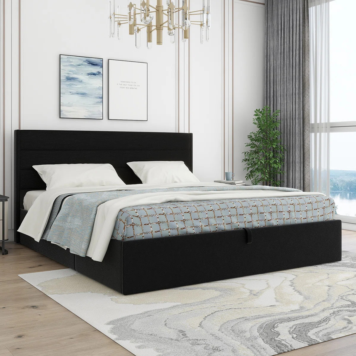 Denicolais Hydraulic Lift Up Upholstered Storage Bed with Wingback  Headboard | Wayfair North America