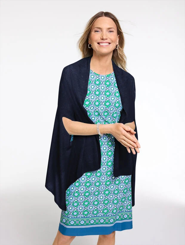 Linen Blend Travel Ruana | Talbots