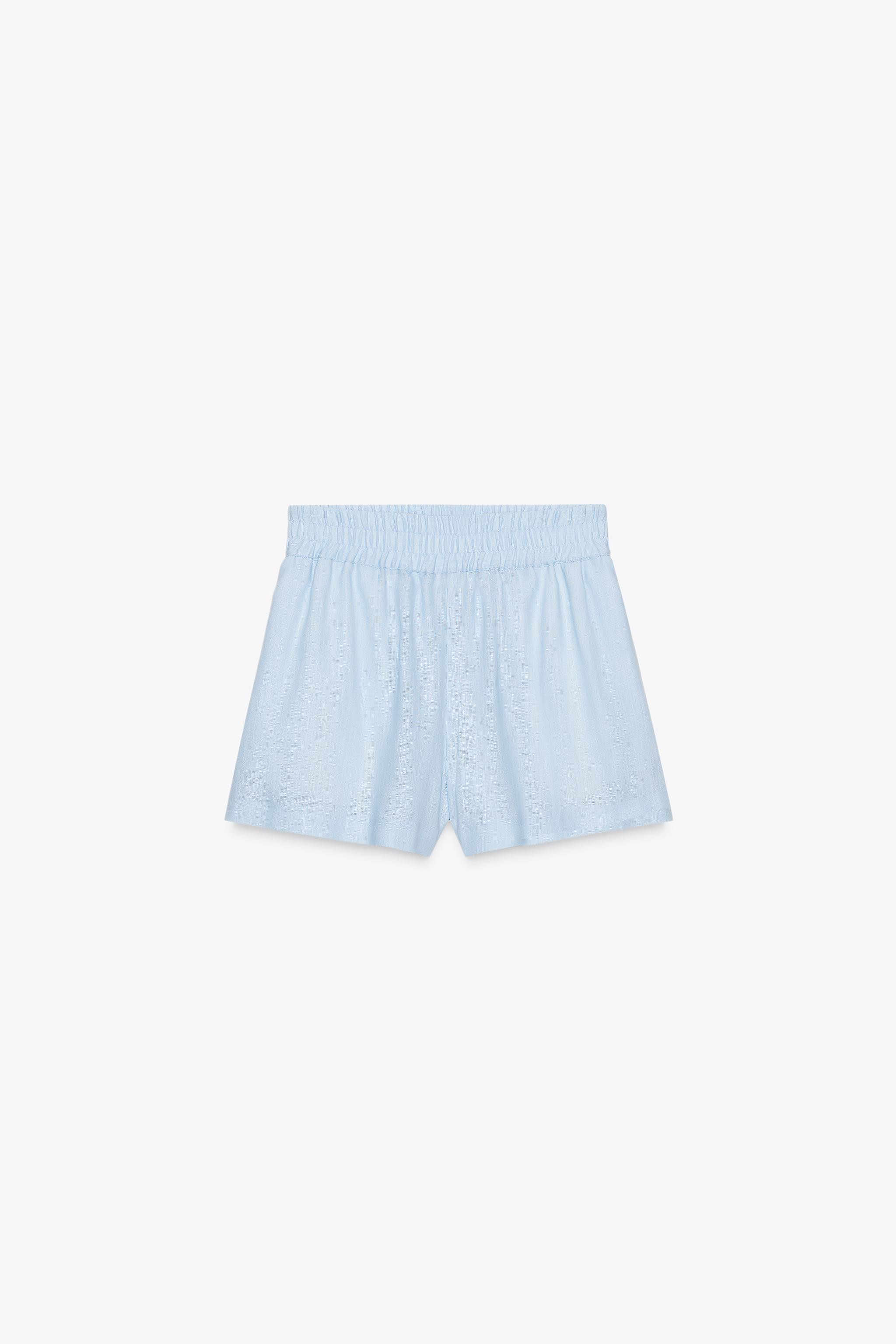 LINEN BLEND BOXER BERMUDA SHORTS | Zara US