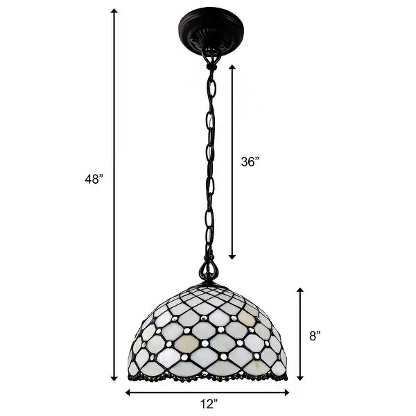 Tiffany Style Jewel Hanging Lamp 12" AM119HL12B Amora Lighting - Clear/White | Bed Bath & Beyond