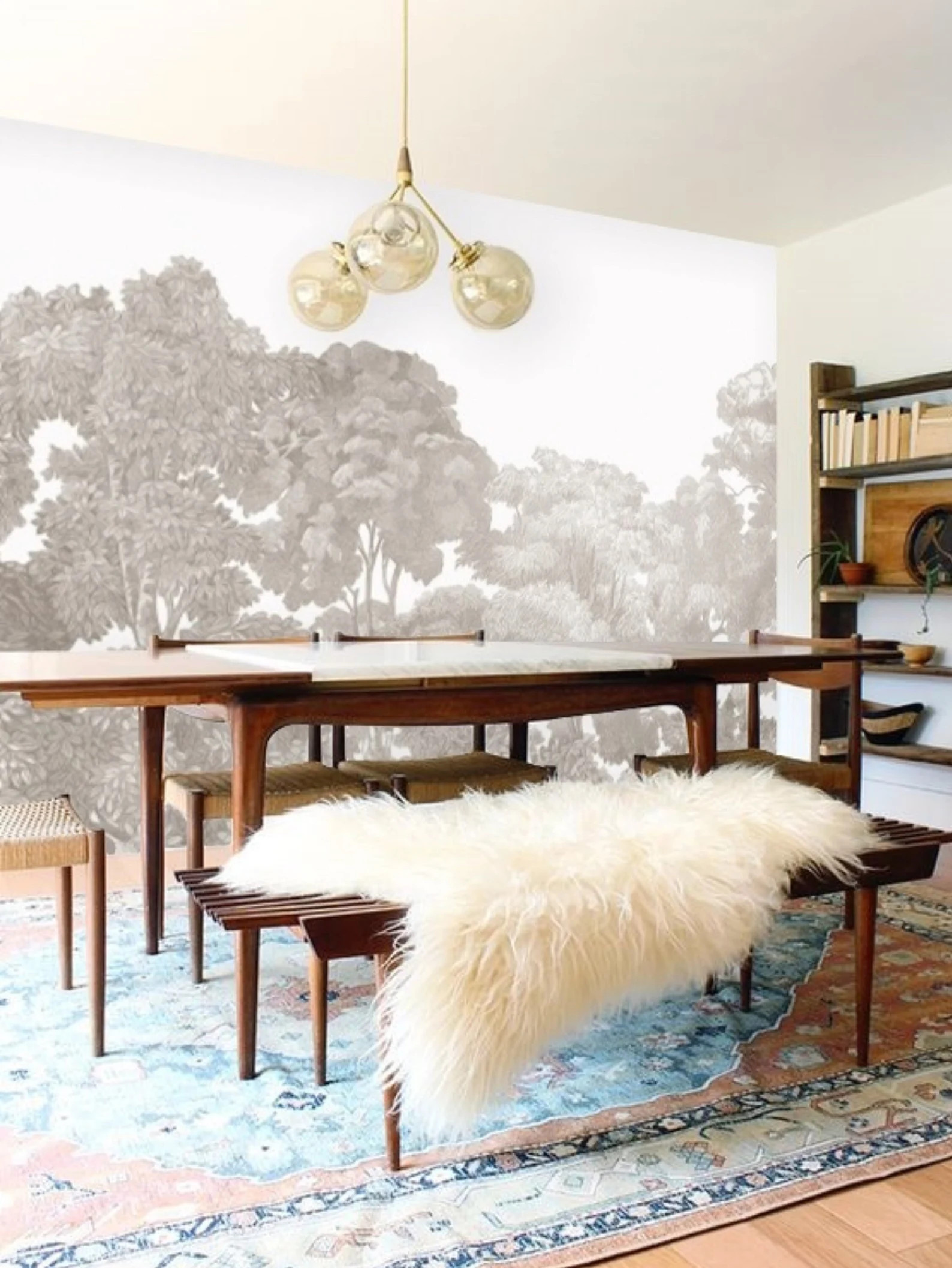 Muted Sepia Tree Wallpaper, Soft Beige Rain Forest Wallpaper Nature, Scenery Wallpaper Modern Ser... | Etsy (US)