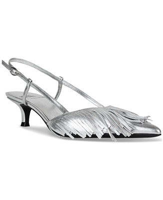 Lasso Fringed Kitten-Heel Slingback Pumps | Macy's