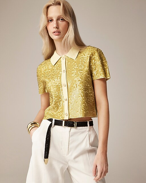 Collection cropped sequin shirt | J. Crew US
