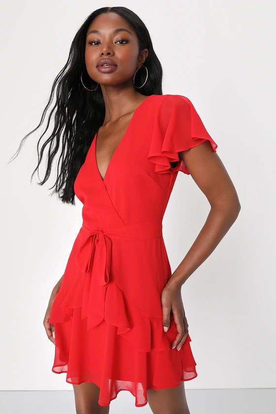 Sweet Like You Red Ruffled Mini Dress | Lulus (US)