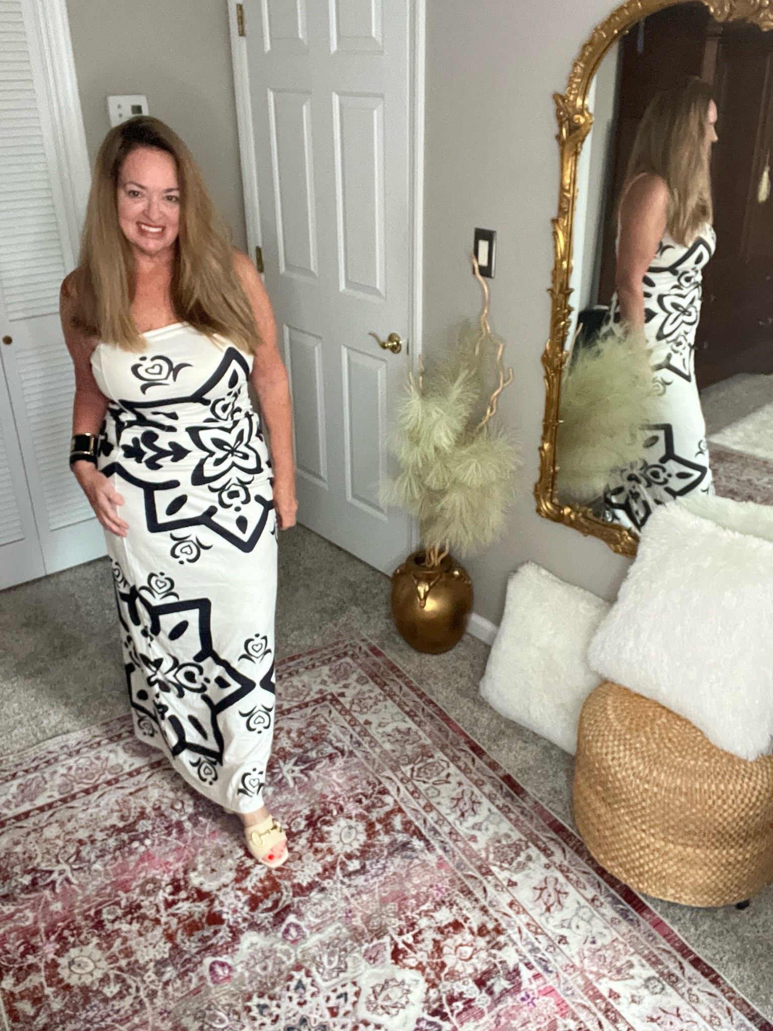 Tribal print strapless maxi. Summer style 
Resort style

#LTKgrwm #LTKootd #LTKSeasonal