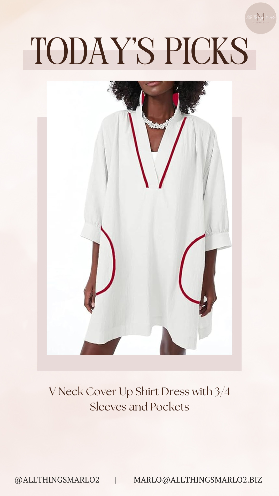 V Neck Cover Up Shirt Dress with 3/4 Sleeves and Pockets 

 #LTKootd #LTKWorkwear #LTKTravel