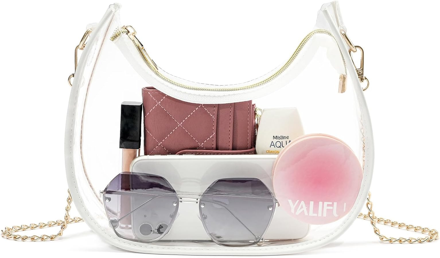 NEOREAL Clear Bag for Stadium Events, Small Crescent Underarm Purse, Shoulder Bag Handbag for Wom... | Amazon (US)