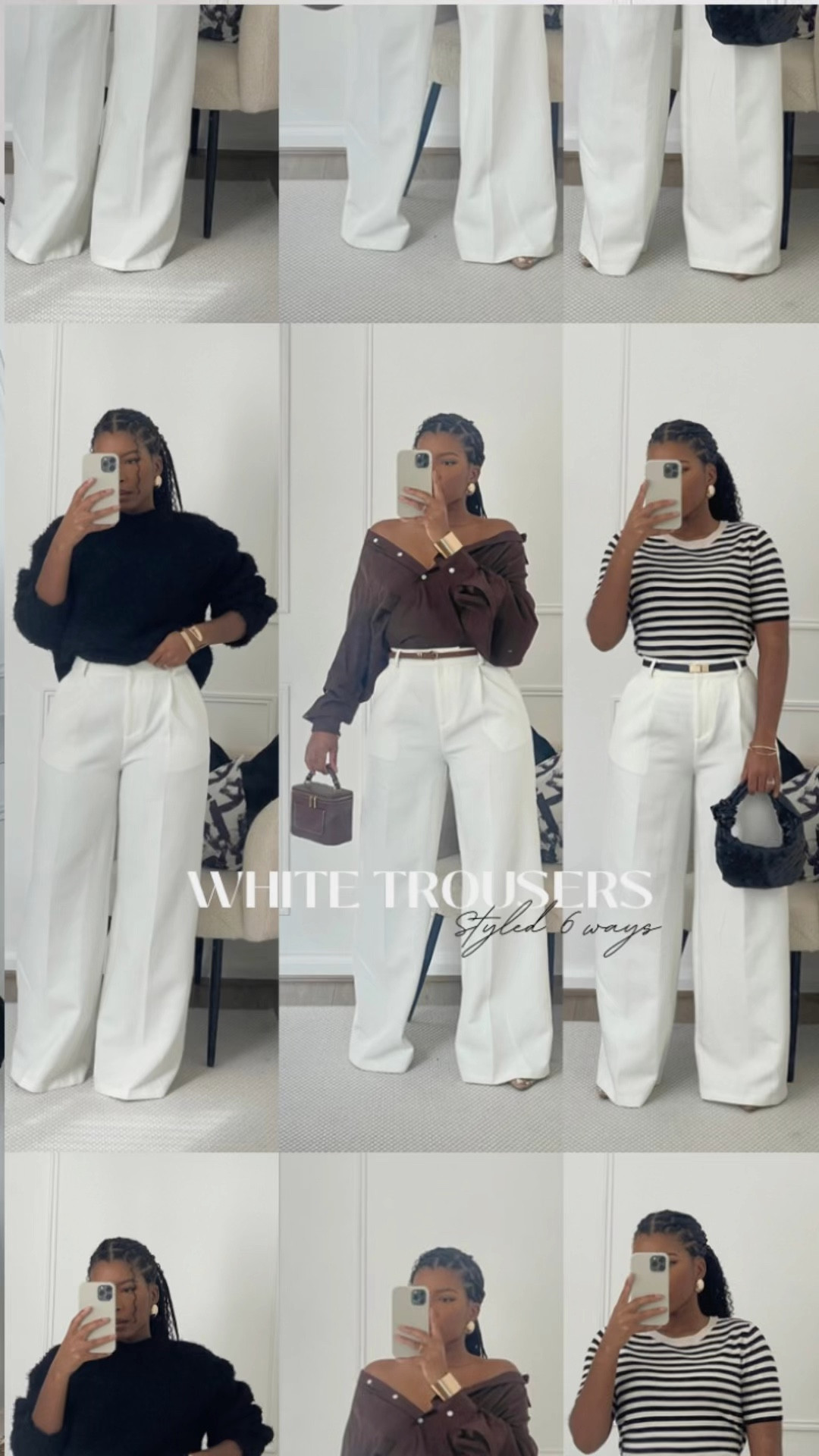 White Trousers 6 ways

The exact white trousers have sold out, but I’ve linked the black version for reference and an alternative 🤍

Spring outfits, spring outfit inspo, office wear, occasion wear, wide leg trousers, tailored trousers, how to wear, how to style

#LTKfindsunder100 #LTKstyletip #LTKfindsunder50