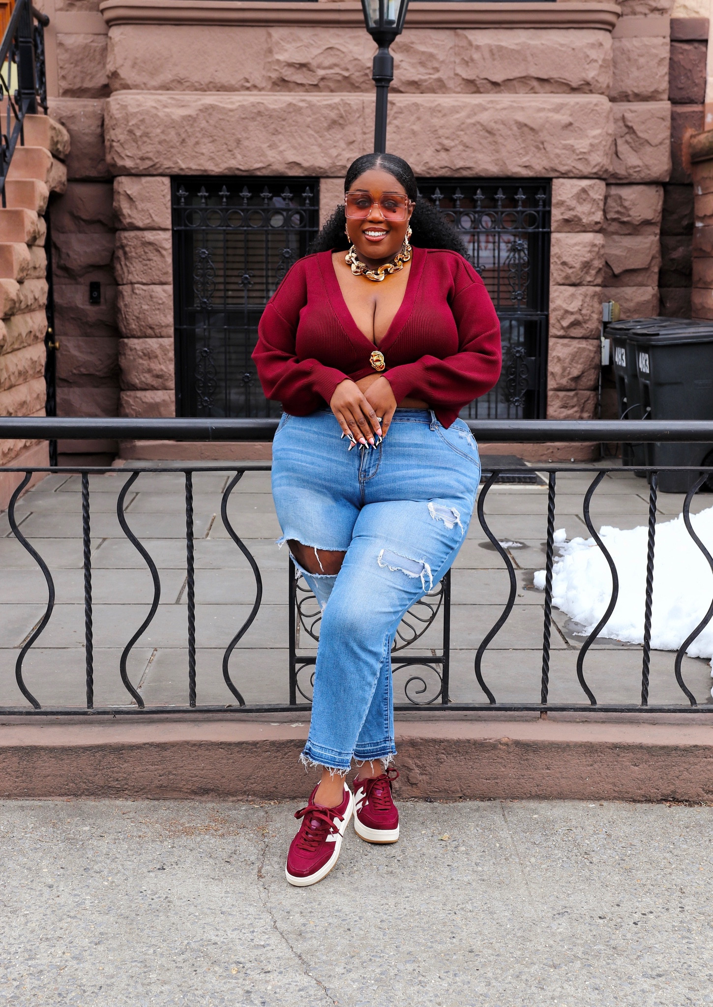 Sweater is a 2x. I could have sized up. Fits snug. 

#LTKPlusSize #LTKStyleTip