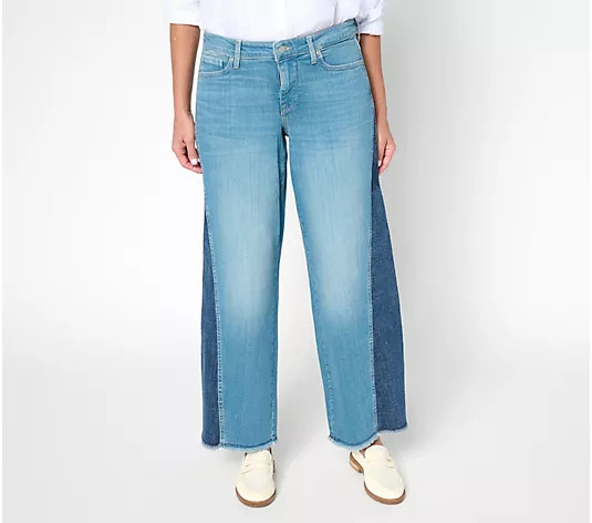 NYDJ Teresa Petite Wide Leg Jeans with Contrast Sideseam Gusset - QVC.com | QVC