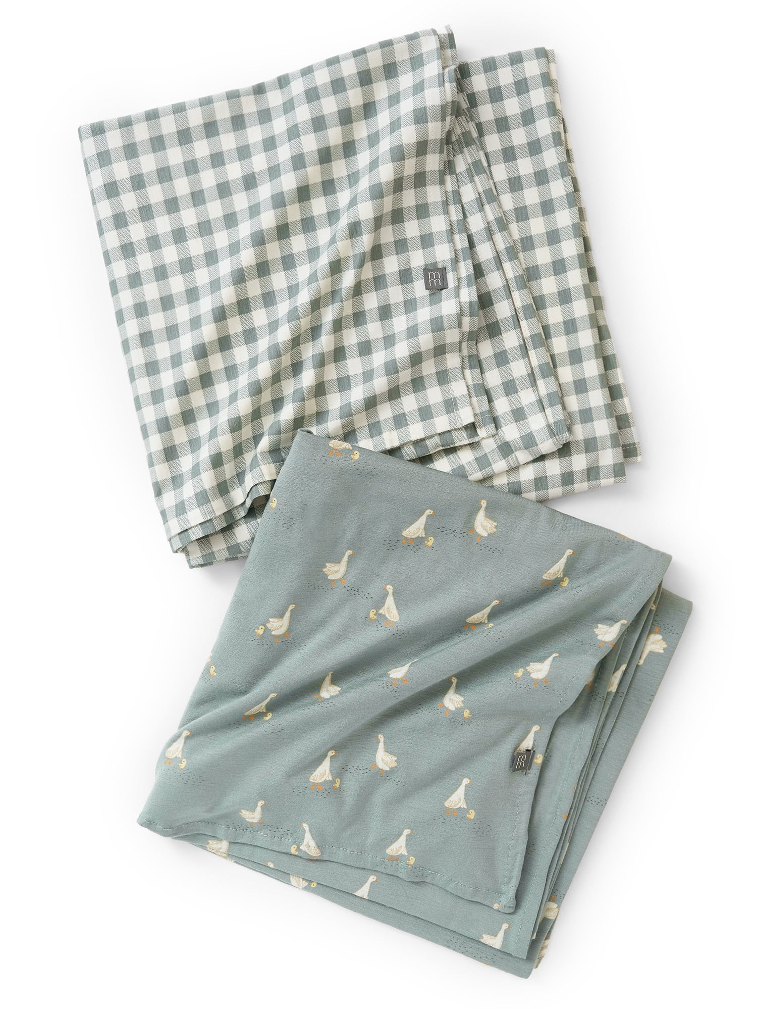 Modern Moments by Gerber Baby Neutral Super Soft Swaddle Blankets, 2-Pack, Goose, One Size | Walmart (US)