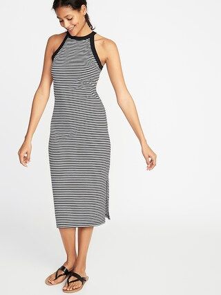 Fitted High-Neck Sleeveless Midi Dress for Women | Old Navy US