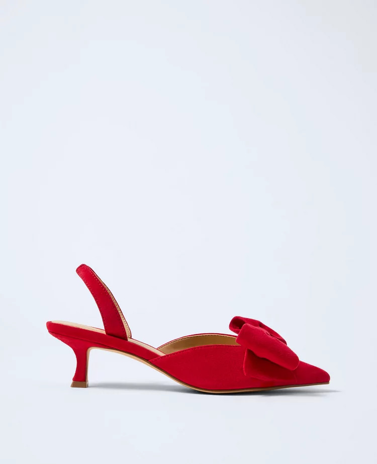 Suede Bow Slingback Pump $168.00 $117.6030% OFF. PRICE AS MARKED.
                
        #zoid-... | Ann Taylor