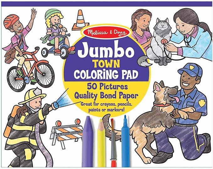 Melissa & Doug Jumbo Coloring Pad - Town | Amazon (US)