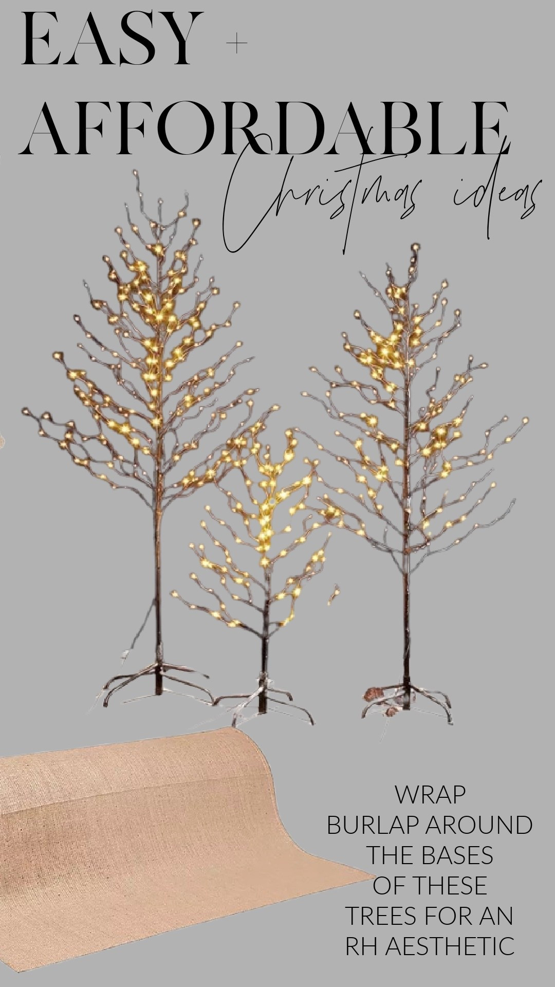 Holiday glow on a budget ✨
Lighted trees + burlap = instant RH vibes.
Shop the look ↓

#HolidayDecor #LTKfinds #CozyHomeVibes

#LTKHoliday #LTKHome #LTKSeasonal