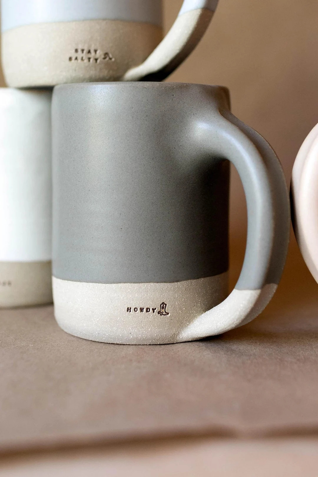 Handmade Custom Stamped Mug, Personalized Mug, Stamped Handmade Mug, Modern Ceramic Mug, Custom L... | Etsy (US)