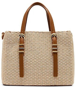 Steve Madden INDIEE Mini Box Straw Tote Handle Bag - Light Natural | Dillard's