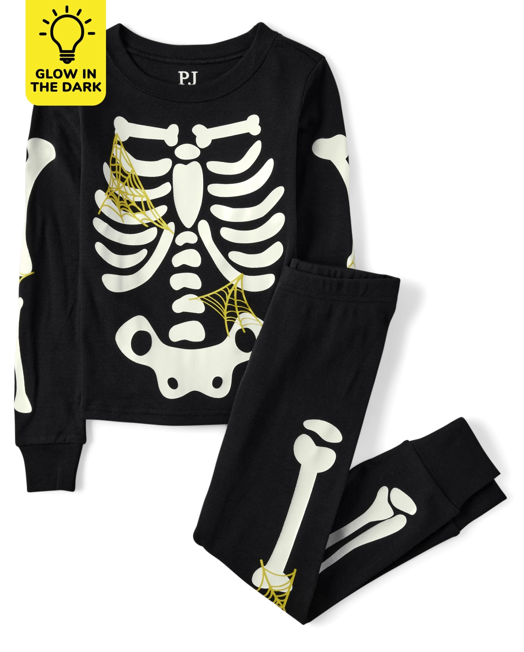 Unisex Kids Matching Family Glow Skeleton Snug Fit Cotton Pajamas - black | The Children's Place