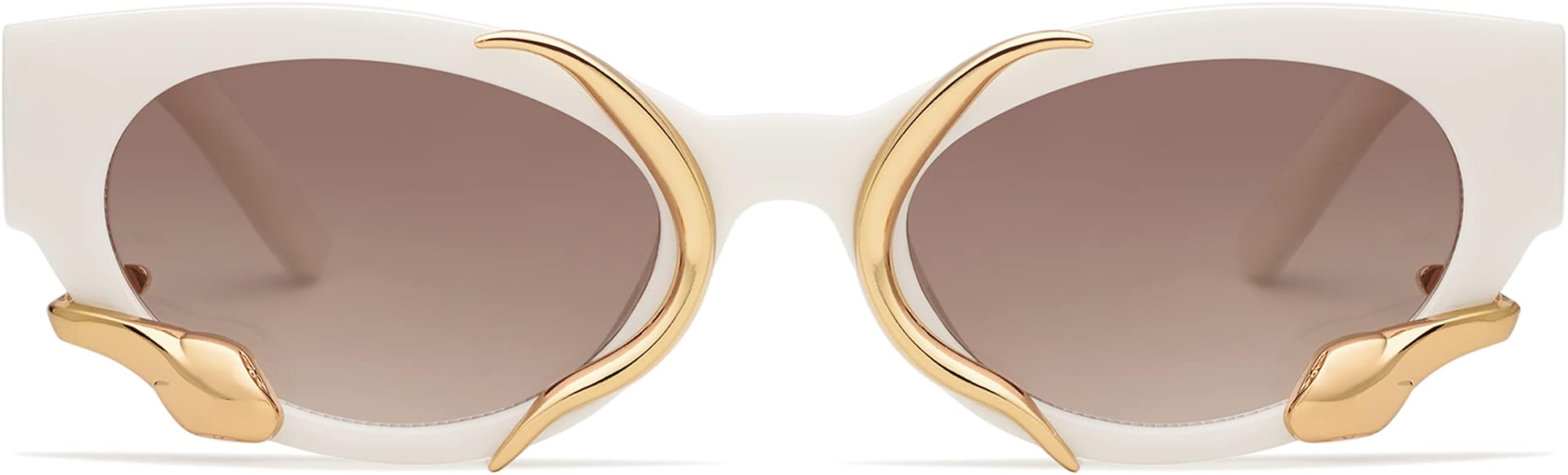 Trendy Sunglasses for Women Men Vintage Narrow Cateye Metal Snake Sunnie Y2k Accessories AP3621 | Amazon (US)