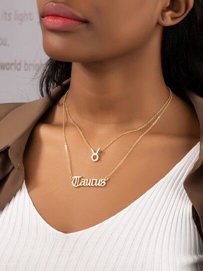 Taurus Pendant Layered Necklace | SHEIN