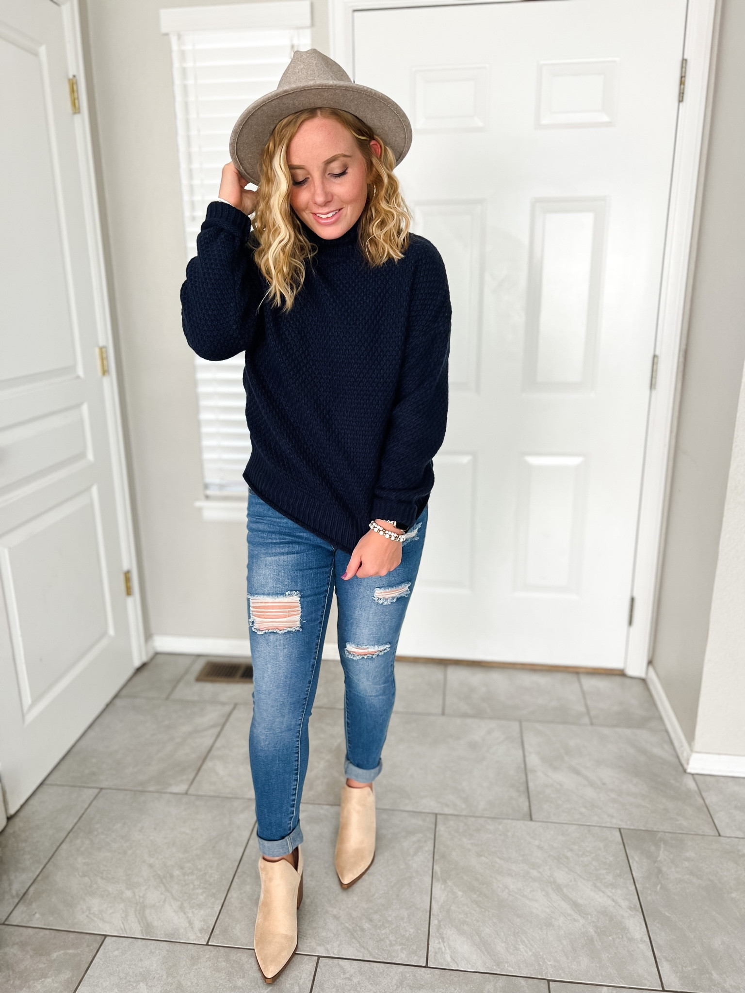 Walmart sweater, navy blue sweater, turtle neck sweater, Walmart fashion, Walmart outfit, midsize 

#LTKunder50 #LTKstyletip #LTKSeasonal
