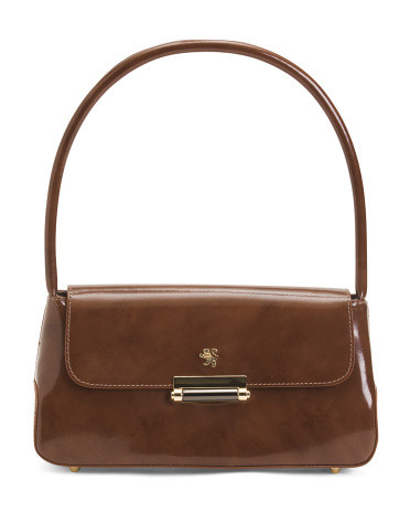 Made In Italy Leather Baguette With Radica Flap Over | TJ Maxx