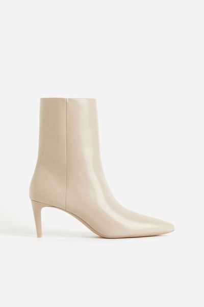Heeled boots - Light beige - Ladies | H&M GB | H&M (UK, MY, IN, SG, PH, TW, HK)