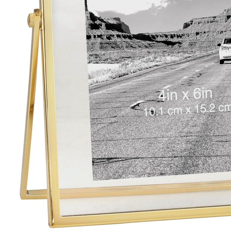 Better Homes & Gardens 4" x 6" Rectangle Metal Tabletop Floating Picture Frame, Gold | Walmart (US)