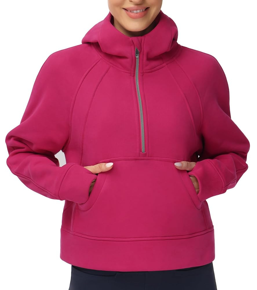 THE GYM PEOPLE Womens' Hoodies Half Zip Long Sleeve Fleece Crop Pullover Sweatshirts with Pockets... | Amazon (US)