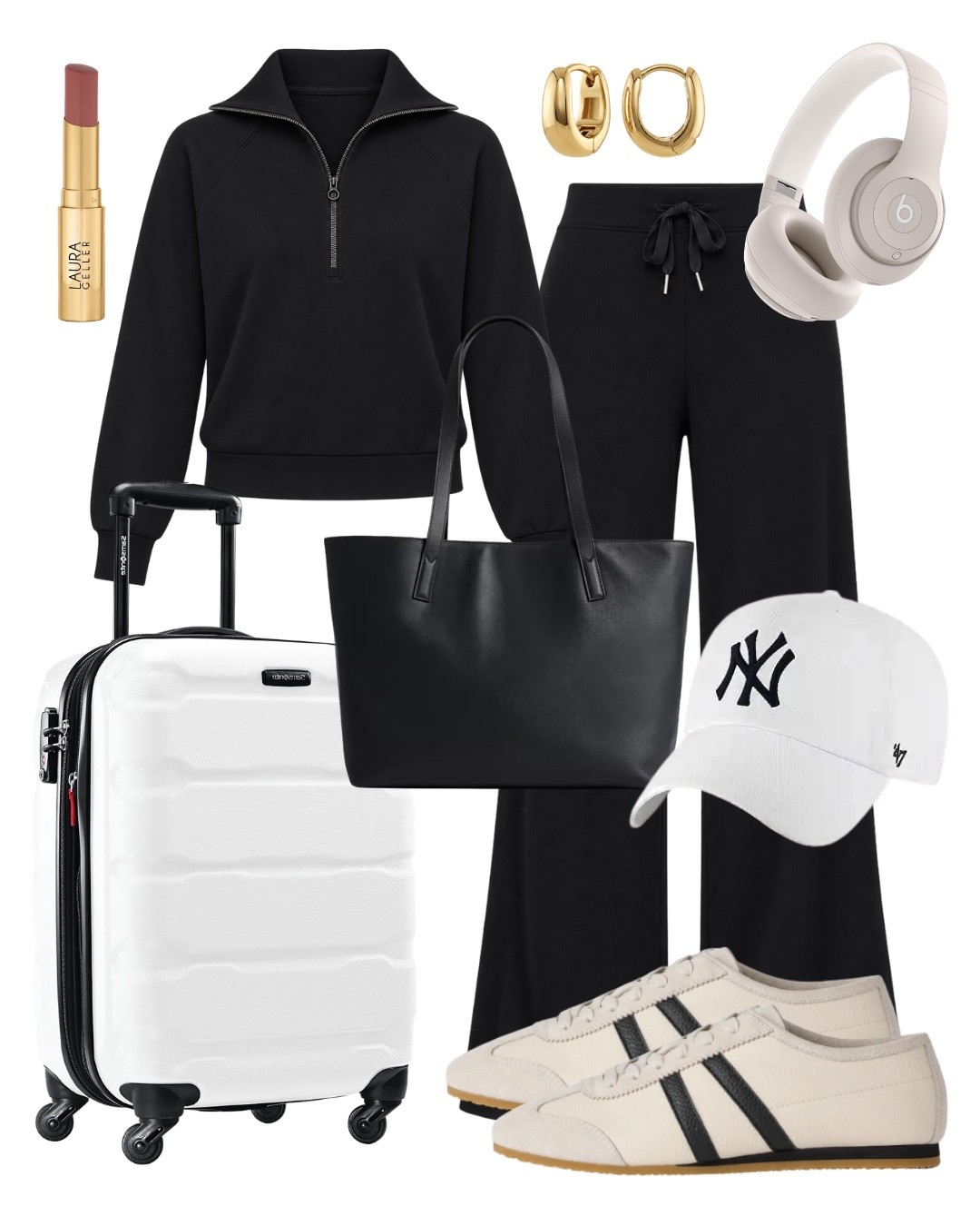 The ultimate travel day uniform 🖤 Comfy enough for the airport but still looks completely put together. This SPANX AirEssentials set with sneakers, a roomy tote + headphones is basically my ideal travel combo.

midsize travel outfit, size 12/14, SPANX AirEssentials, airport outfit, matching set, travel essentials, comfy chic outfit, fall travel style

#LTKootd #LTKSeasonal #LTKTravel