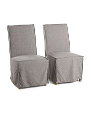 Set Of 2 Sofia Linen Pillow Back Pullover Chairs | Marshalls