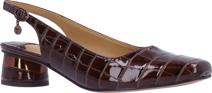 Taveta Croc Embossed Slingback Pump (Women) | Nordstrom