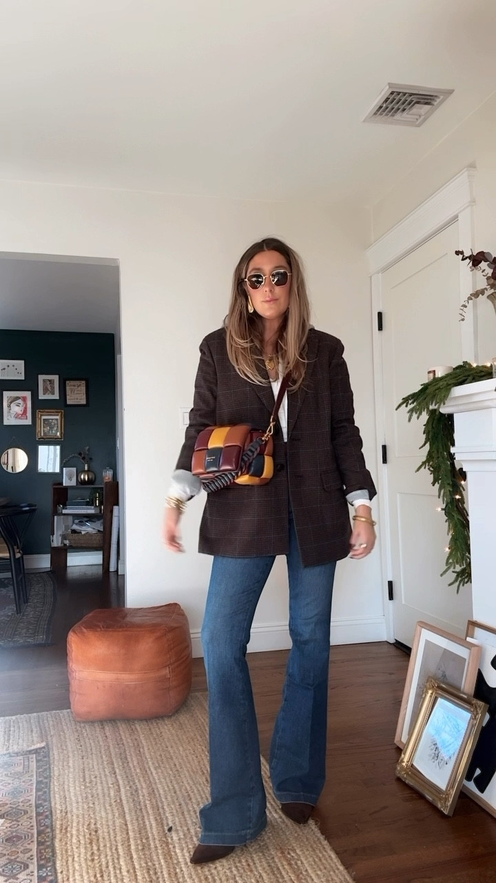 wearing vs  styling @spanx everywear flare jeans - they just restocked! And they just dropped one of my favorite things (the AirEssentials) in a new style / luxe fabric - sharing more in stories or comment SHOP and I will DM you the exact pieces! Code: CAITLYNXSPANX for 20% off your order! #spanxpartner 