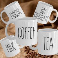 Rae Dunn Inspired Mugs, Farmhouse Minimalist Mug, Mugs, Kitchen Decor, Fall Coffee Mugs Fall Decor 5 | Etsy (US)
