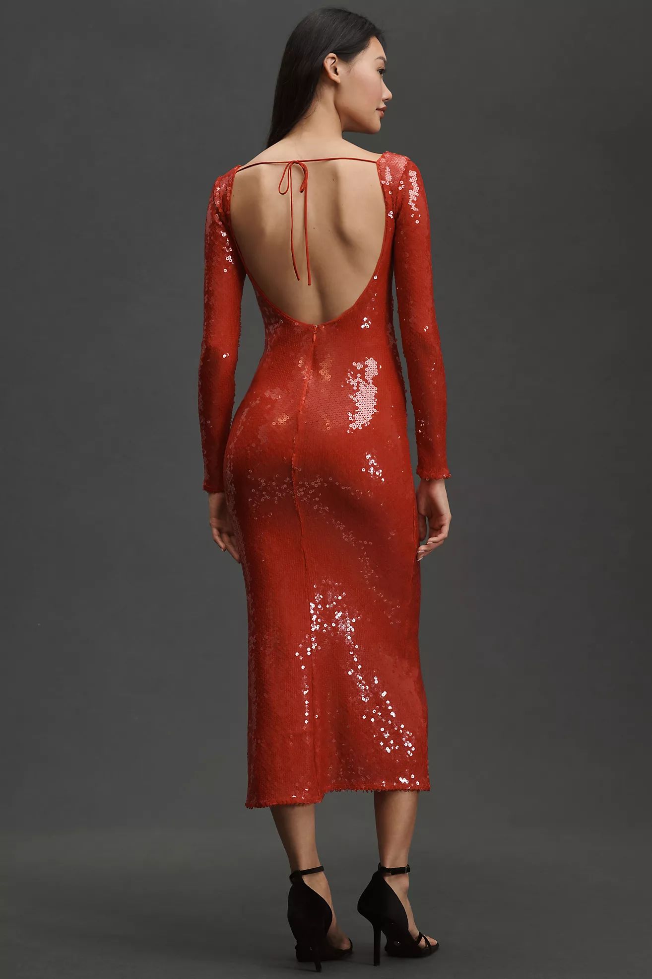 Bardot Verona Long-Sleeve Sequin Slim Midi Dress | Anthropologie (US)