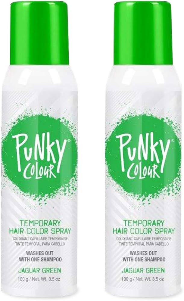 Punky Temporary Hair Color Spray, Jaguar Green, Non-Sticky, Non-Damaging Hair Dye Instant Vivid H... | Amazon (US)