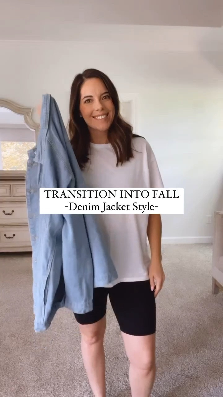 Fall vibes! Transition into the cooler days with this new oversized longer length denim jacket! Comes in multiple colors (denim blue is my color) and it has functional buttons and pockets! Wear with leggings or biker shorts and a tee and grab your fav sneakers or flats and off you go! Wrap the jacket around your waist and throw on a baseball cap for those Saturday morning sports! 🧢  Comment LINK to be sent the outfit details to your DMs! 

#fallfashion #transitionoutfit #falloutfit #ltkfashion #ltkunder50 #amazonfinds #amazon #denimstyle #denimjacket #style #styleinspiration #influencers #styleinspo #leggings #americaneagle

#LTKsalealert #LTKstyletip #LTKunder50