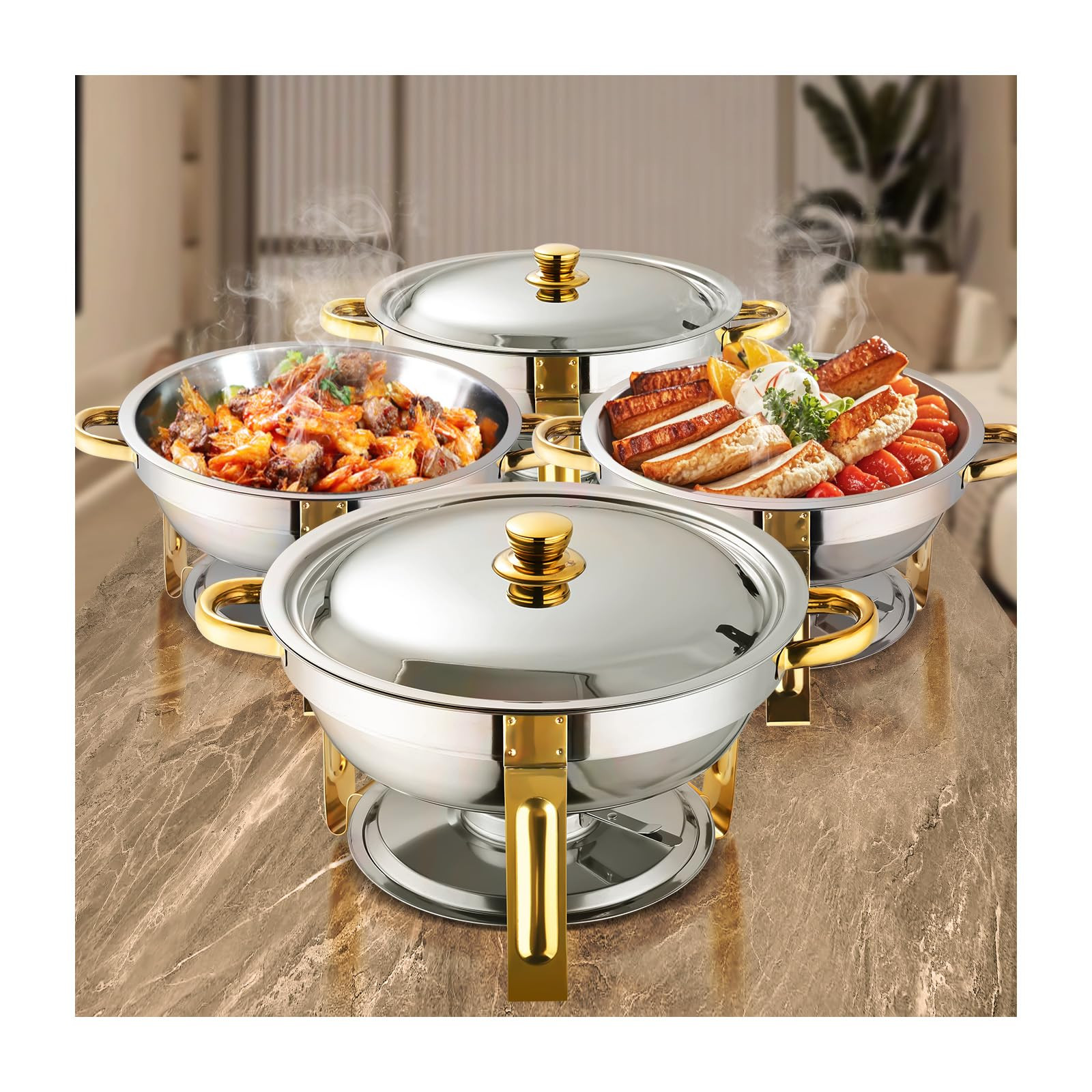 Chafing Dishes for Buffet, 5QT Chafing Dish Buffet Set, Food Warming Trays for Buffet, for Home P... | Amazon (US)