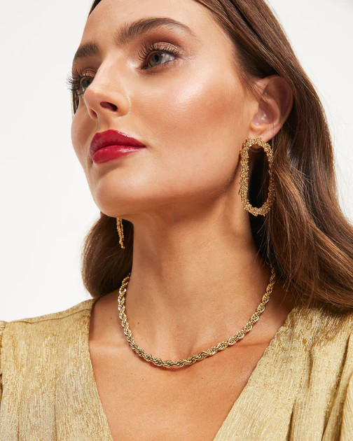 Havana Twisted Chain Choker Necklace - Gold | VICI