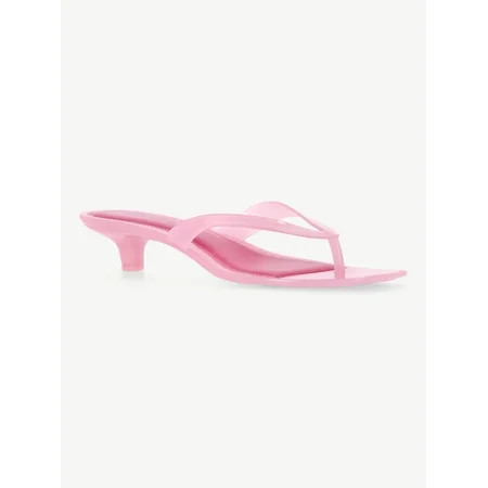 No Boundaries Women's Jelly Flip Flop Kitten Heel Sandals | Walmart (US)