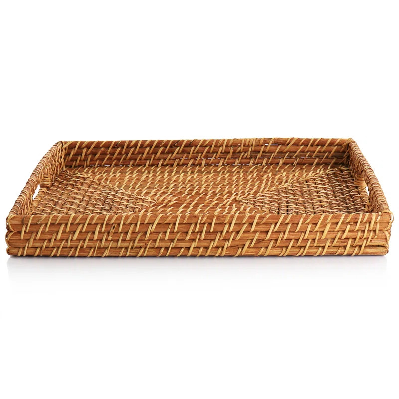Martha Stewart 16 Inch Rattan Woven Serving Tray In Brown | Wayfair | Wayfair North America
