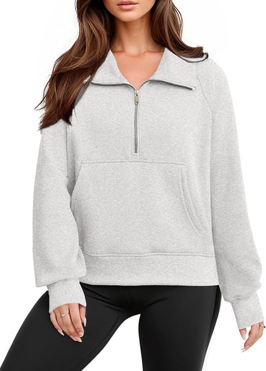 Glamaker Womens Sweatshirts Half Zip Pullover Fleece Cropped Comfort Fall Loose Outfits Fashion L... | Amazon (US)